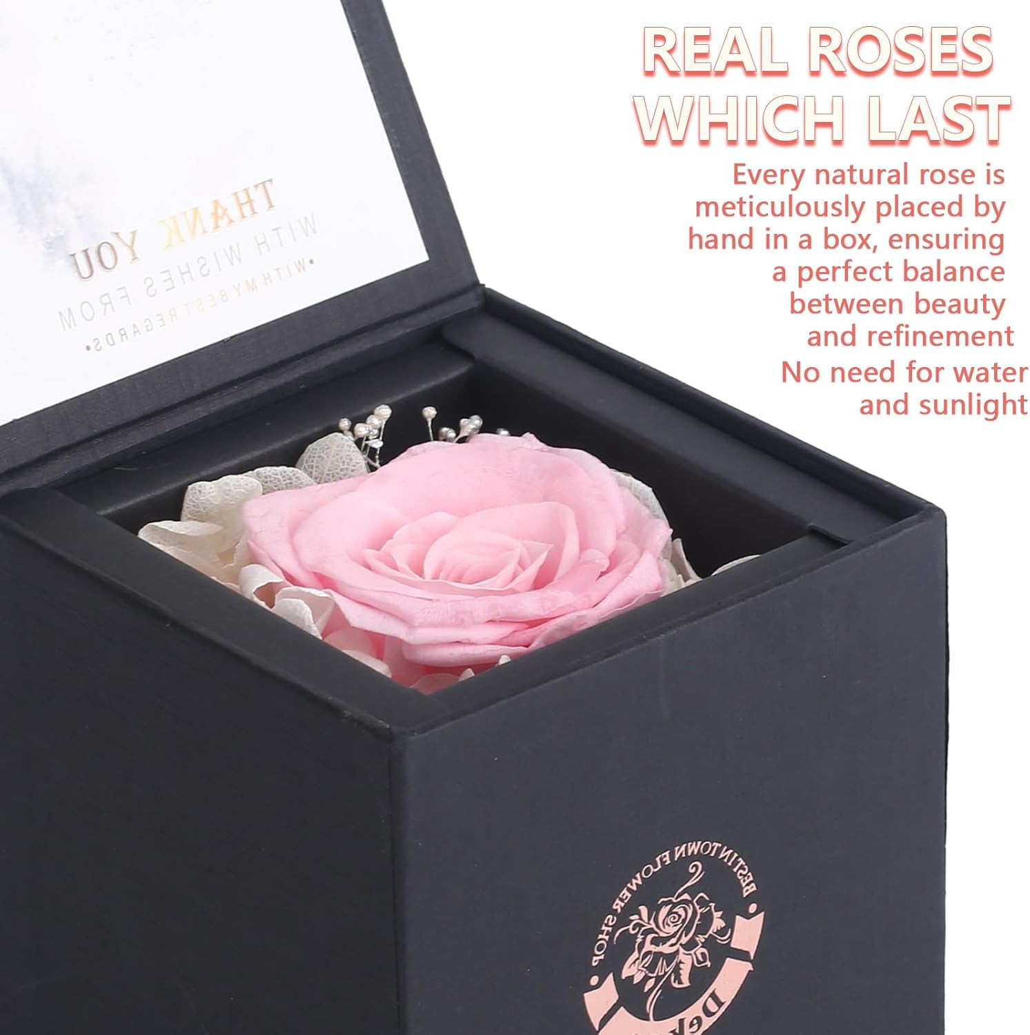 Preserved Roses in a Gift Box Real Roses Mothers Day Valentines Day Gifts for Gi