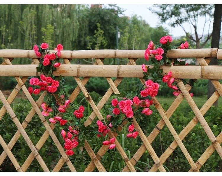 6Ft artificial flower vine wedding wreath with 69 rose vines, party decoration