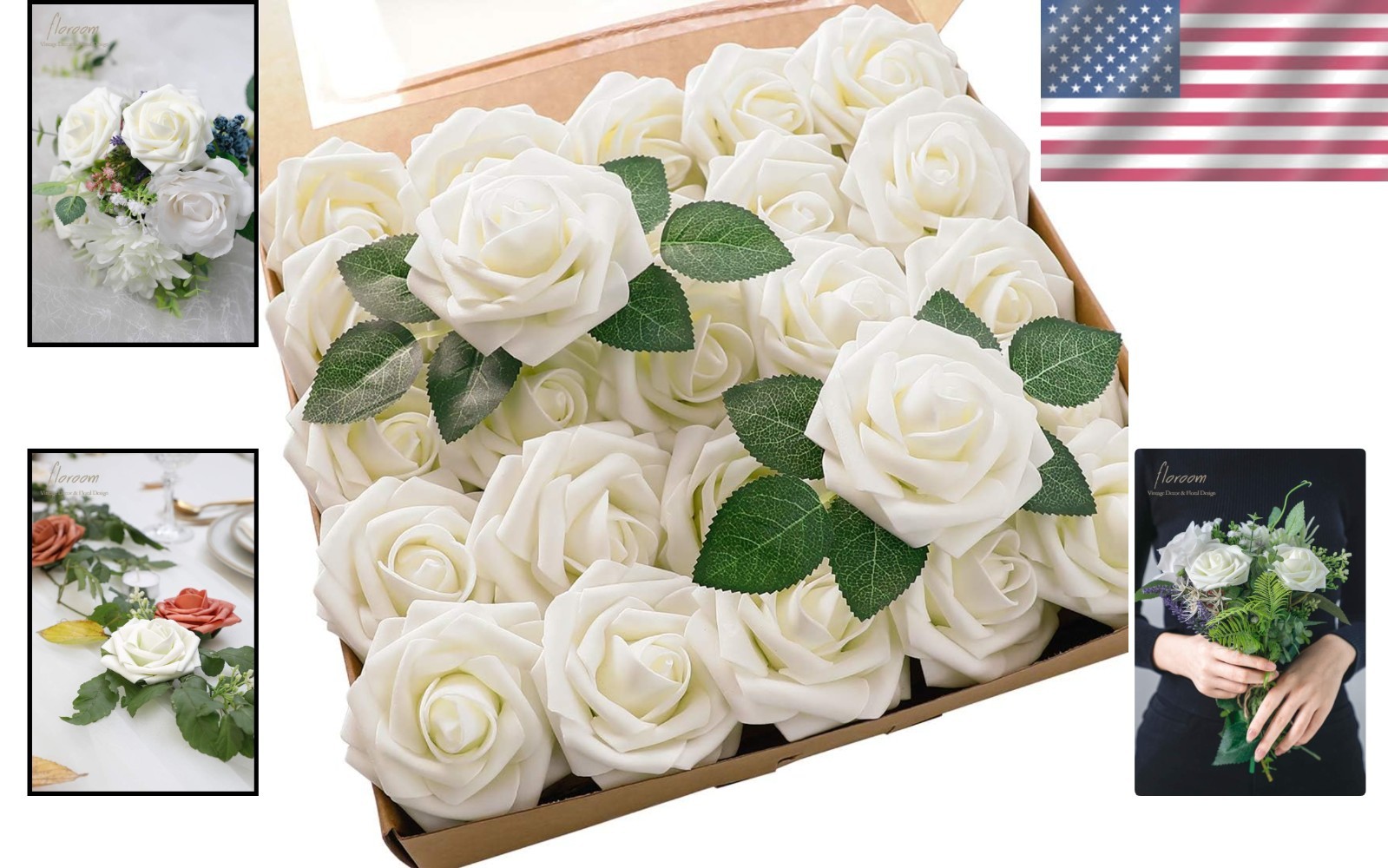 High-Quality 25 Ivory Foam Roses – Perfect for Bridal Bouquets & Centerpieces