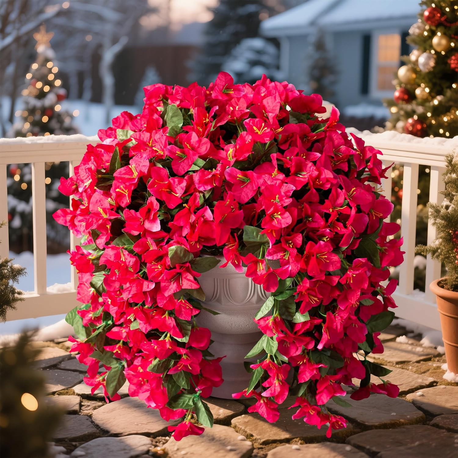 Faux Bougainvillea Artificial Flowers Plants for Outdoors outside Decoration, 2