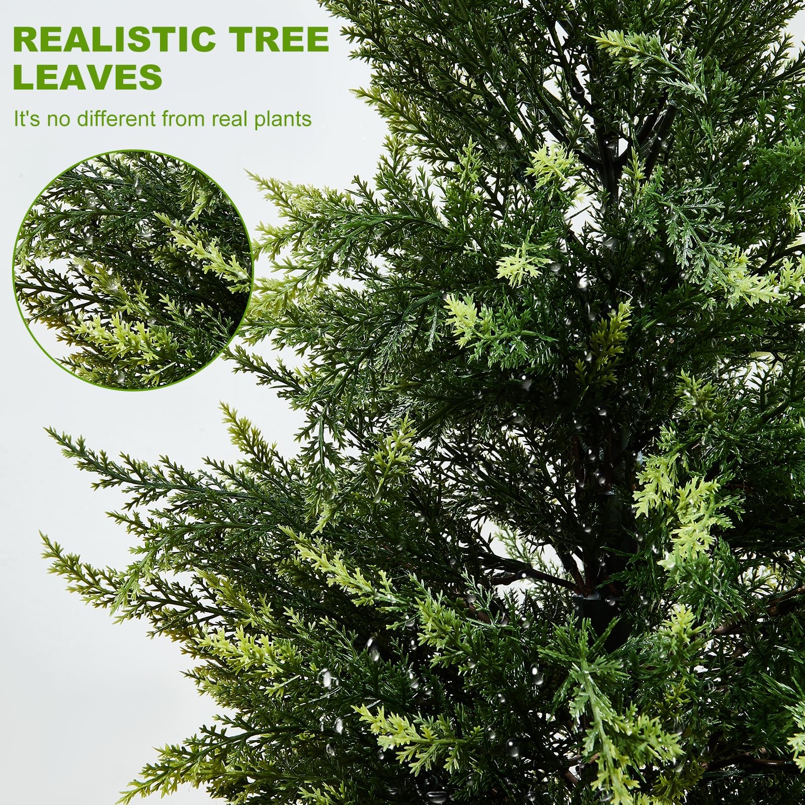 2 Pack 3FT Artificial Topiary Trees Potted, Realistic Faux Cypress UV Resista…