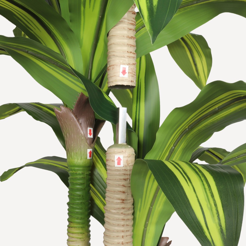 5′ Artificial Dracaena Tree with Black Plastic Pot, 1pc/set