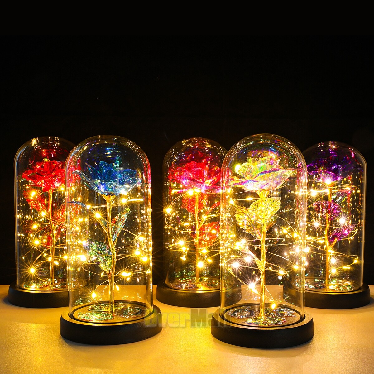 Eternal Enchanted Galaxy Rose in Glass LED Flower Christmas Gifts for Her Womens