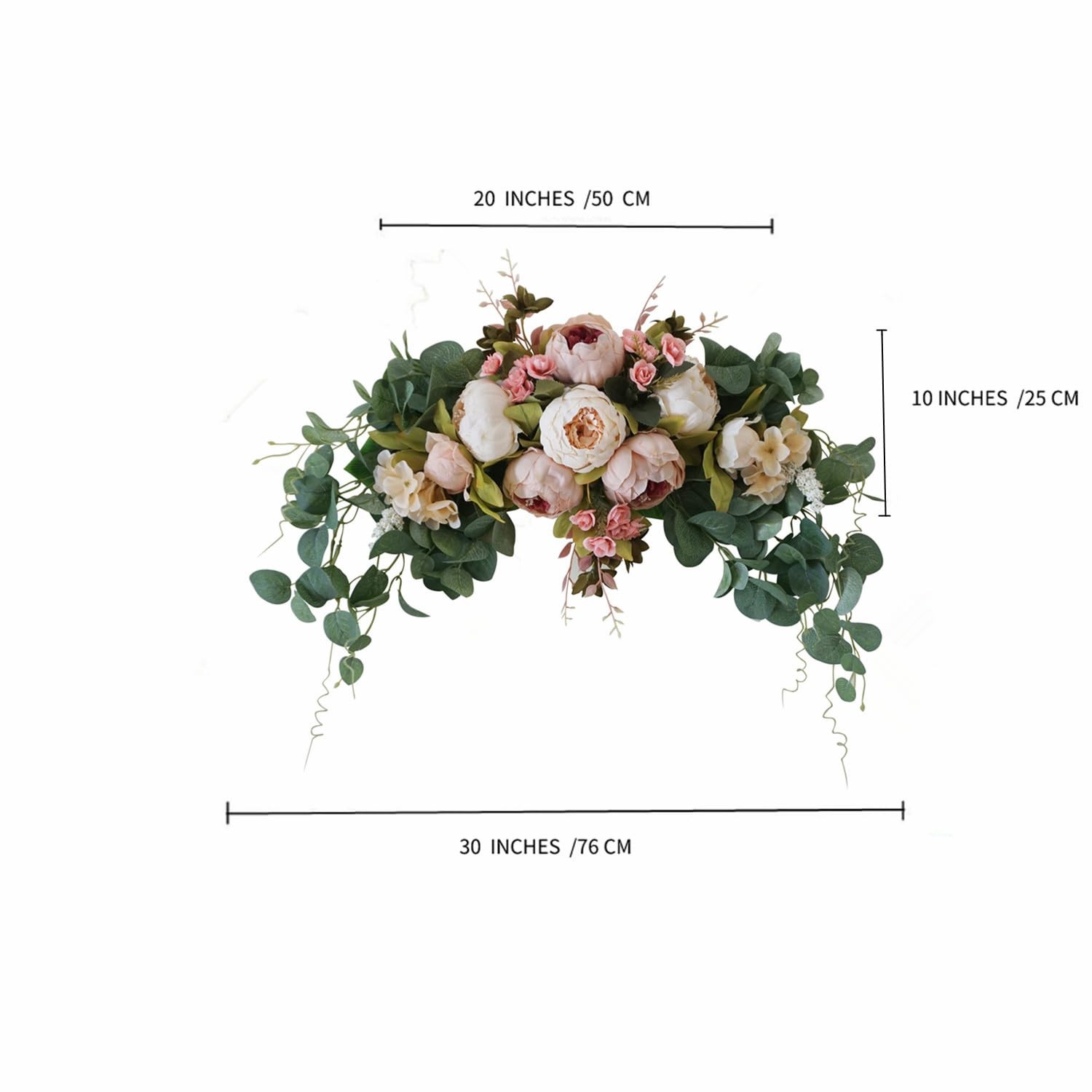 Wedding Arch Flowers 30 Inch Rustic Artificial Floral Swag for Lintel Door