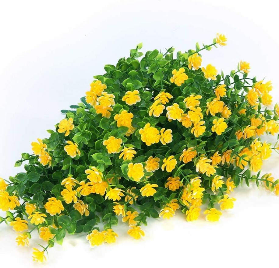 Artificial Flowers Fake Outdoor UV Resistant Boxwood Plants Shrubs Decor 4 Pack