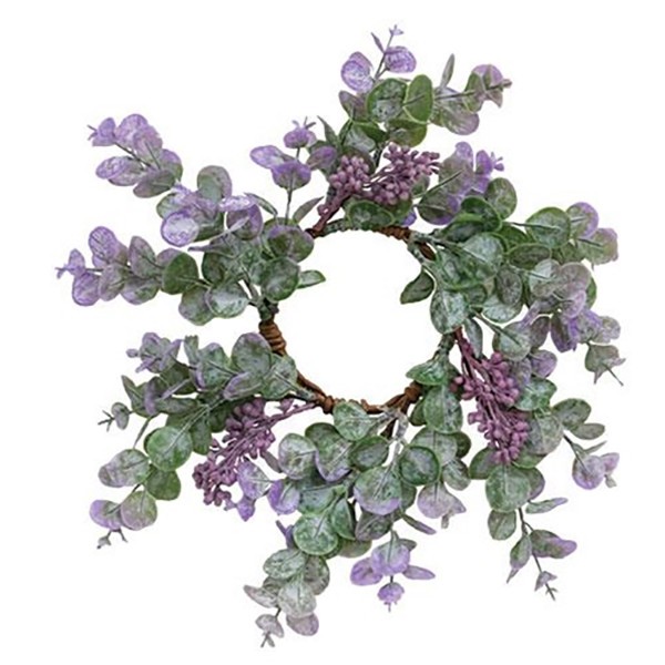 Lavender Eucalyptus With Seeds Candle Ring / Wreath 3.5″ Inner Dia Spring Floral