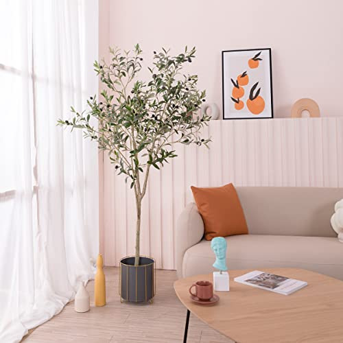 Artificial Olive Tree, 6FT Tall Faux Silk Plant Artificial Tree in Potted