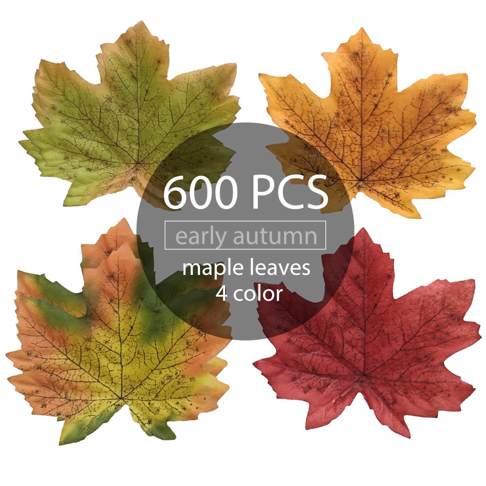 4.73”Fake Fall Leaves Decor,0.7 LB Fall Leafs Faux Odorless,600 Pcs Large Fa…