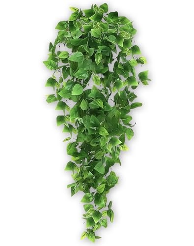 2 Pack Artificial Hanging Ivy Plants (3.6ft) – Fake Vine Greenery for