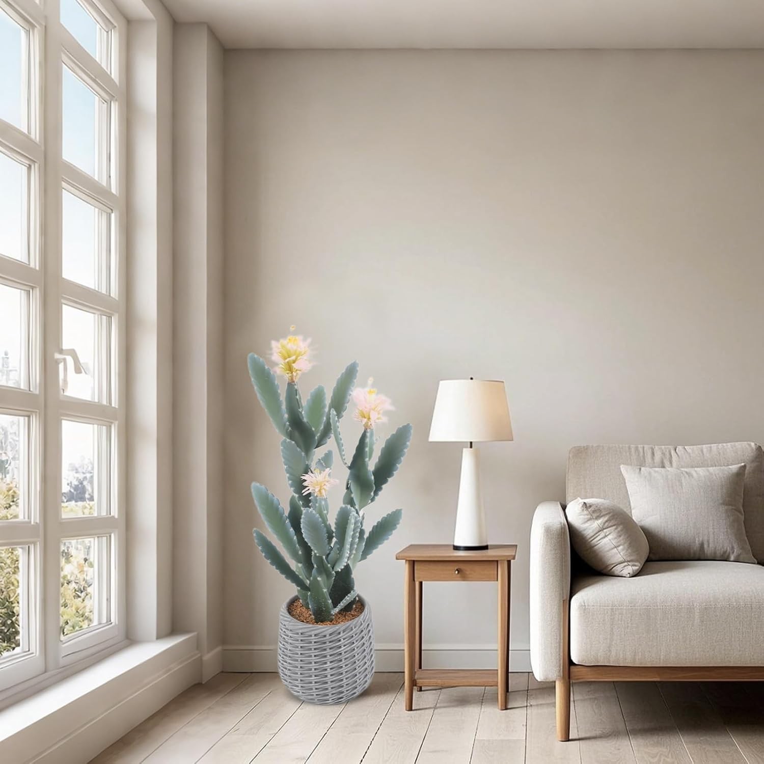 36 Inch Artificial Potted Cactus, Large Fake Cactus Plant