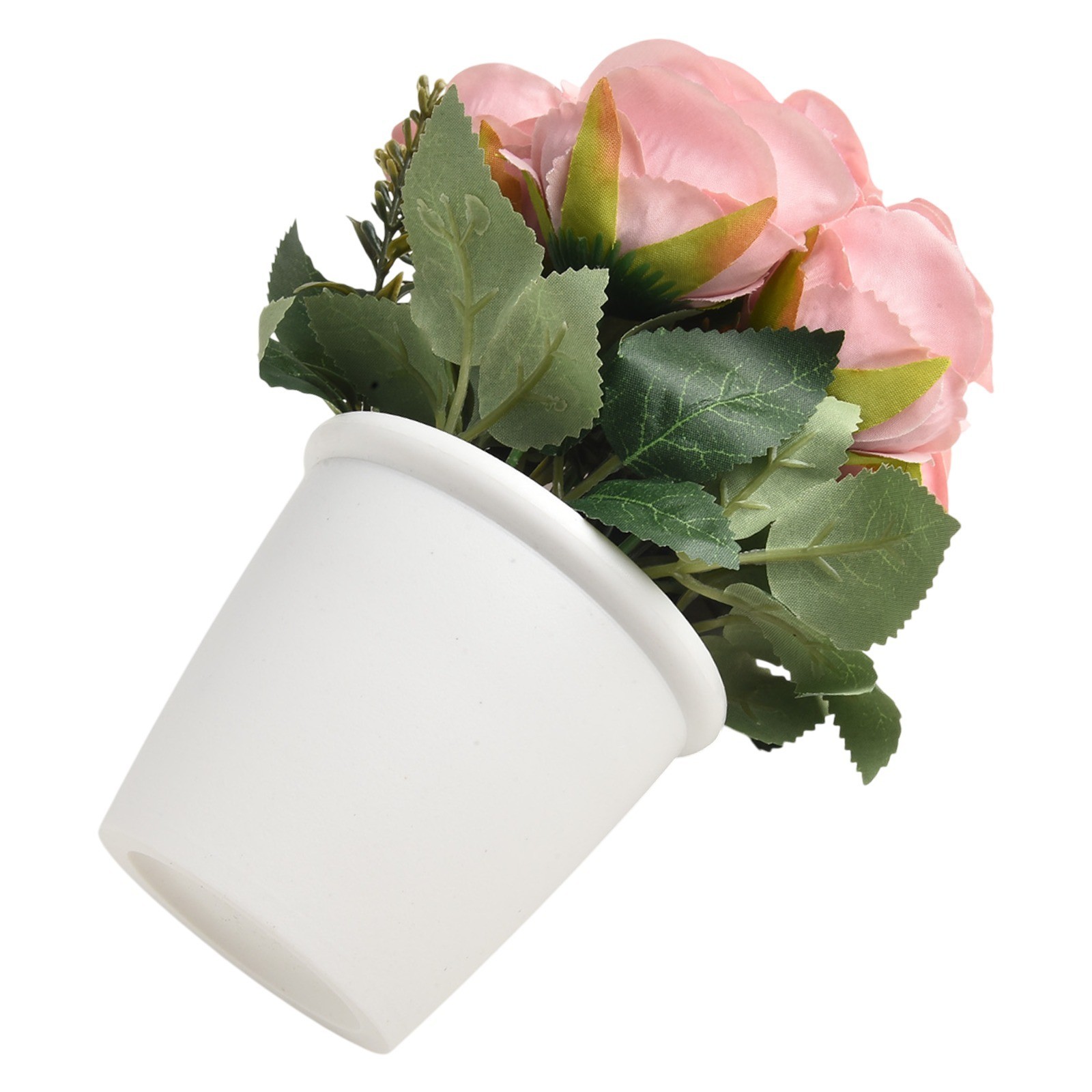 Artificial Rose Flower Small Tree Pot Fake Plants Potted Decoration Garden Decor