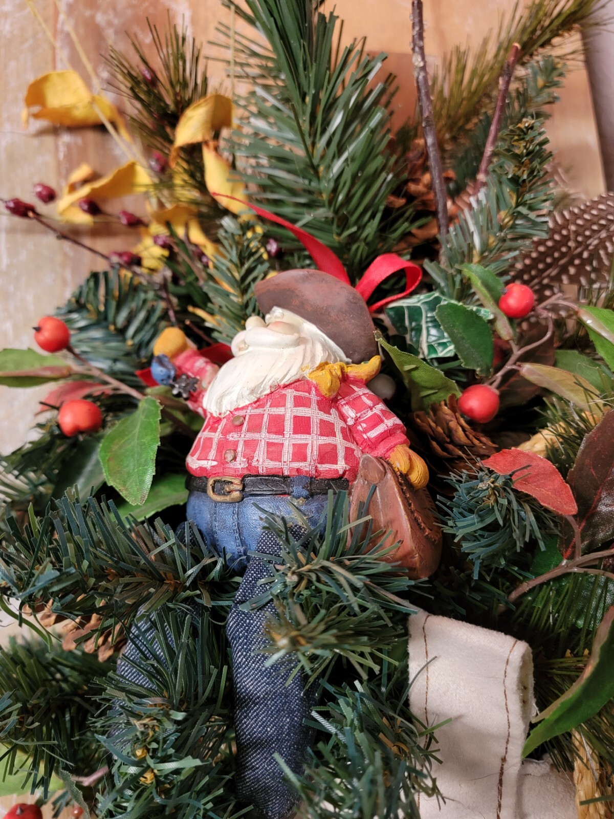 Western Cowboy Boot Christmas Tree Pine Tree Santa Holiday Arrangement Farmhouse