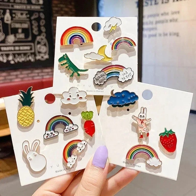 50pcs Random Brooch Pins Enamel Lapel Badge Collar Corsage Jewelry Fashion EDC
