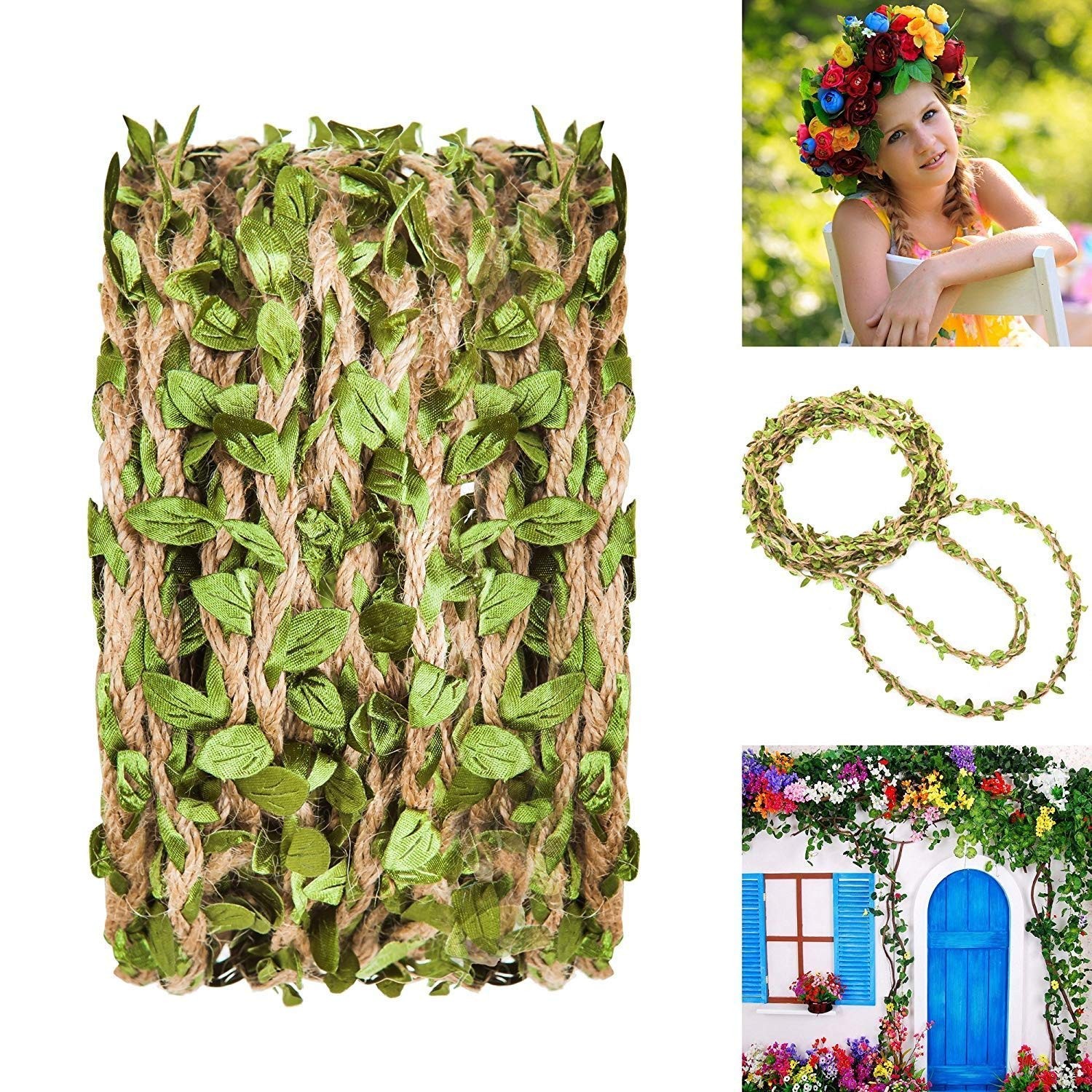 132 Ft Boho Eucalyptus Vines with Twine, Artificial Eucalyptus Leaf Spring Gr…