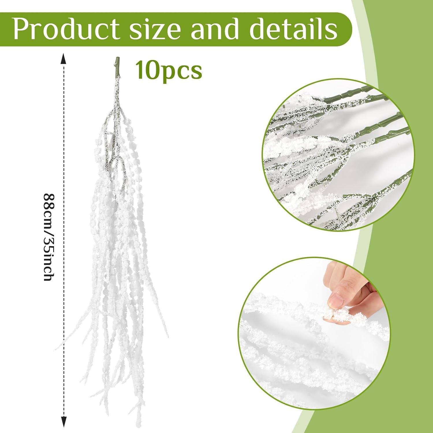10 Pcs White 35 Inch Amaranthus Artificial Flower Hanging Plants Fake Amaranthus
