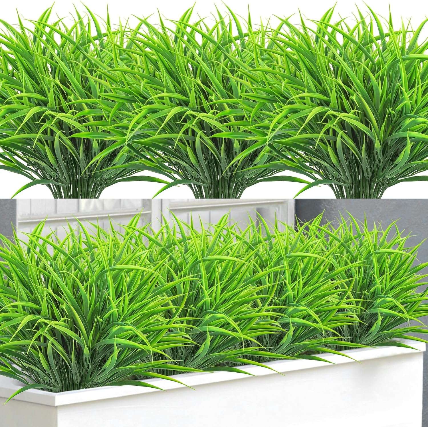 2/4/6/10Pcs Artificial Grasses Uv Resistant Fake Grass Garden Window Decoration