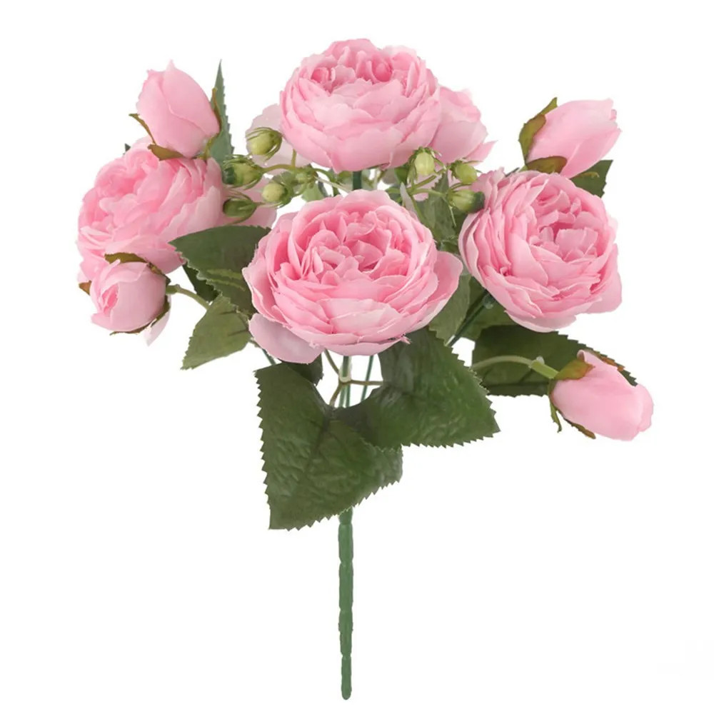 30CM Silk Peony Fake Roses Artificial Flowers Bridal Bouquet Home Wedding Decor