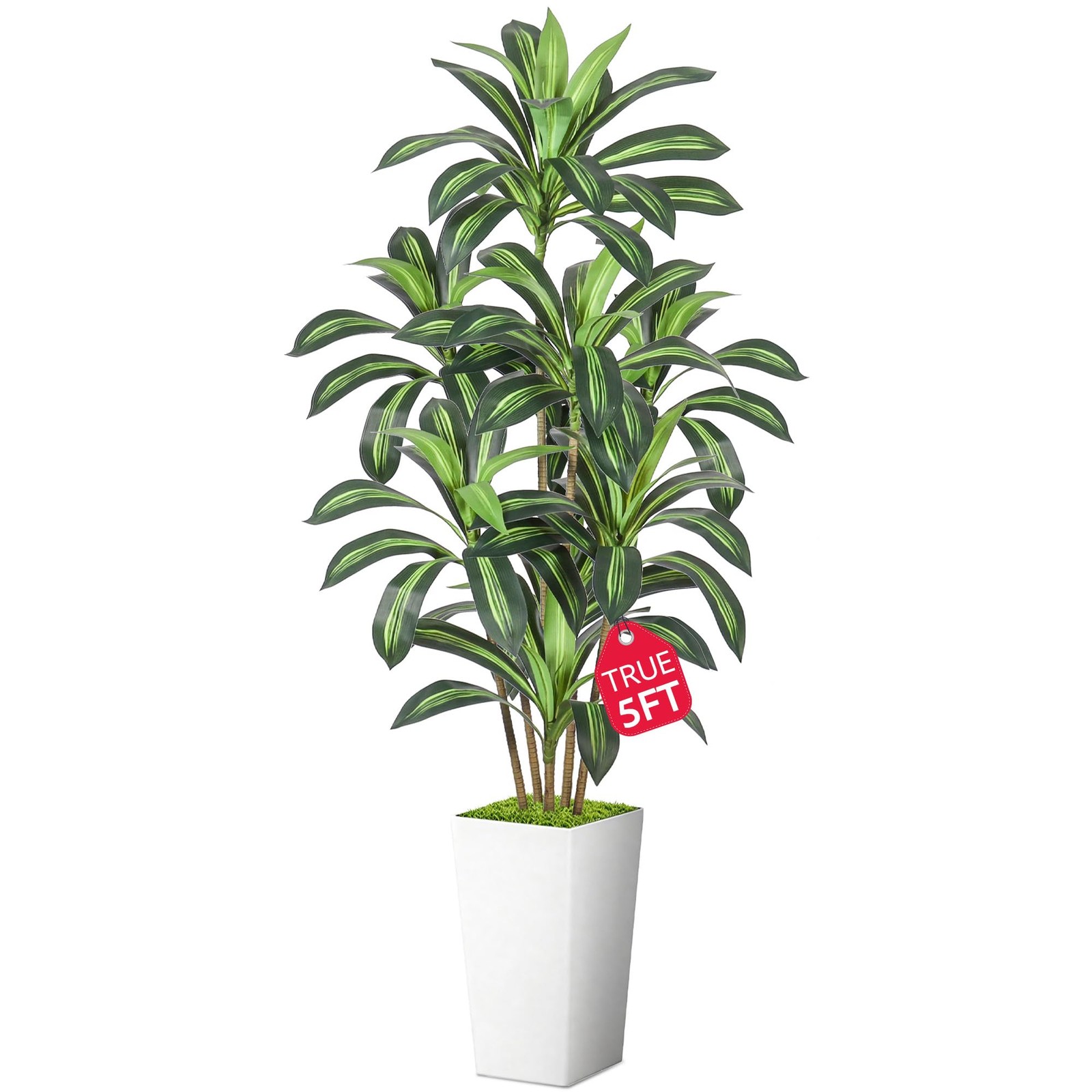 Dracaena Artificial Plant, 5FT Tall Artificial Plants Indoor Dracaena Tree in…
