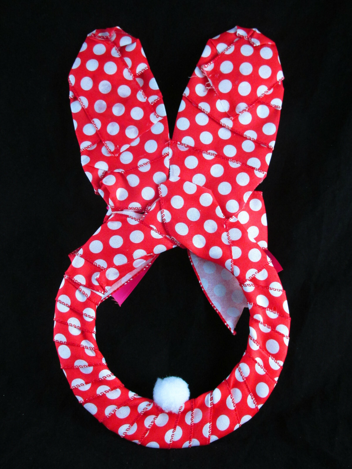 Polka-Dot Easter Bunny Ribbon Wreath