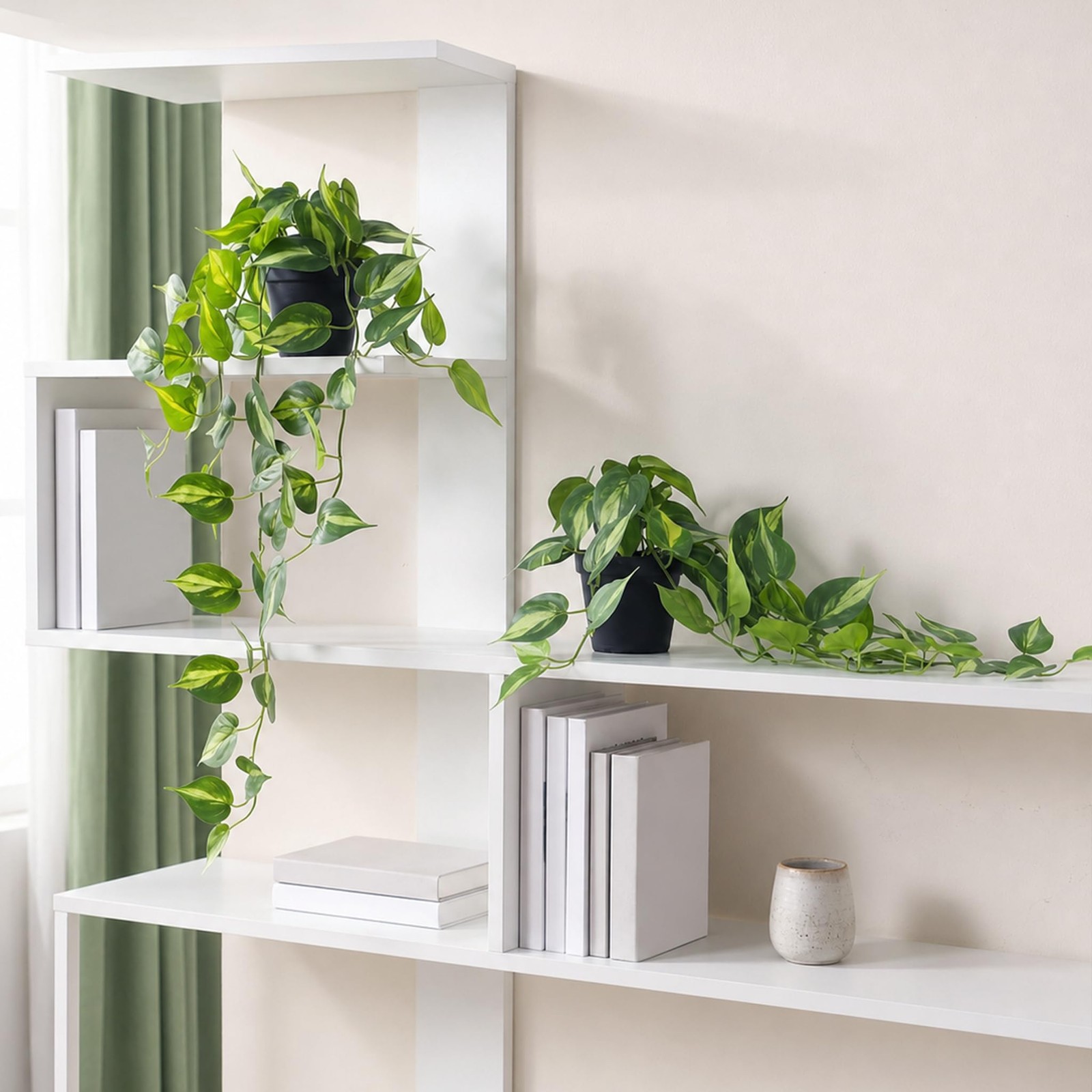 Realistic Indoor Hanging Pothos Ivy Vine Faux Greenery Plant With Pot 1 PCS