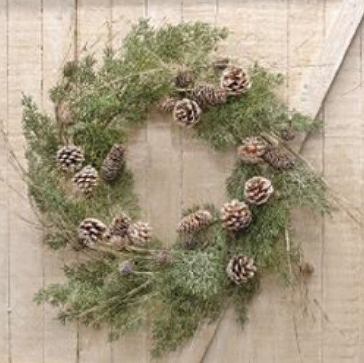 Birch Tipped Cedar Winter Or Christmas Wreath