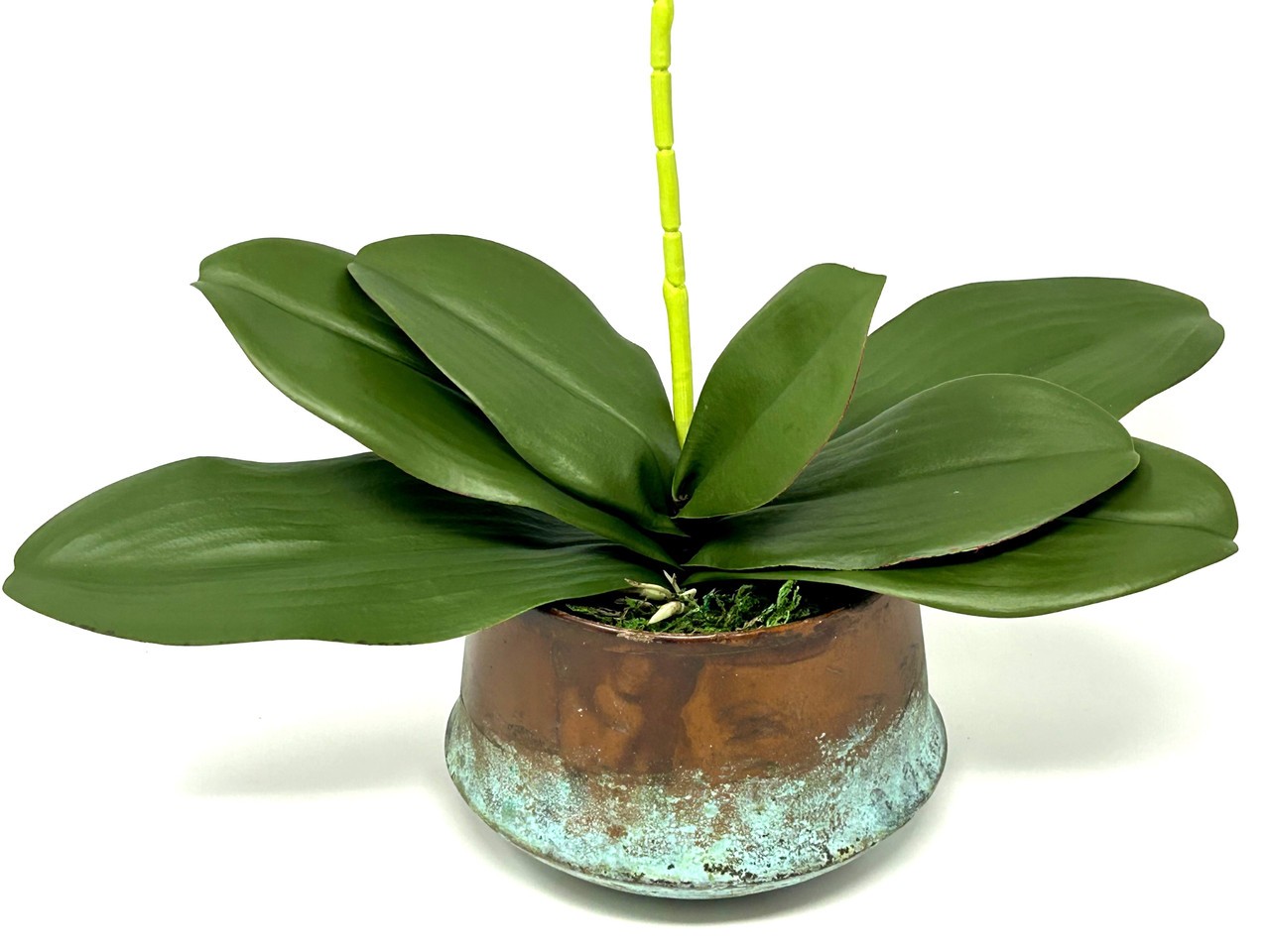 21″ Lg Artificial Purple PHALAENOPSIS ORCHID faux Silk flower plant potted in Co