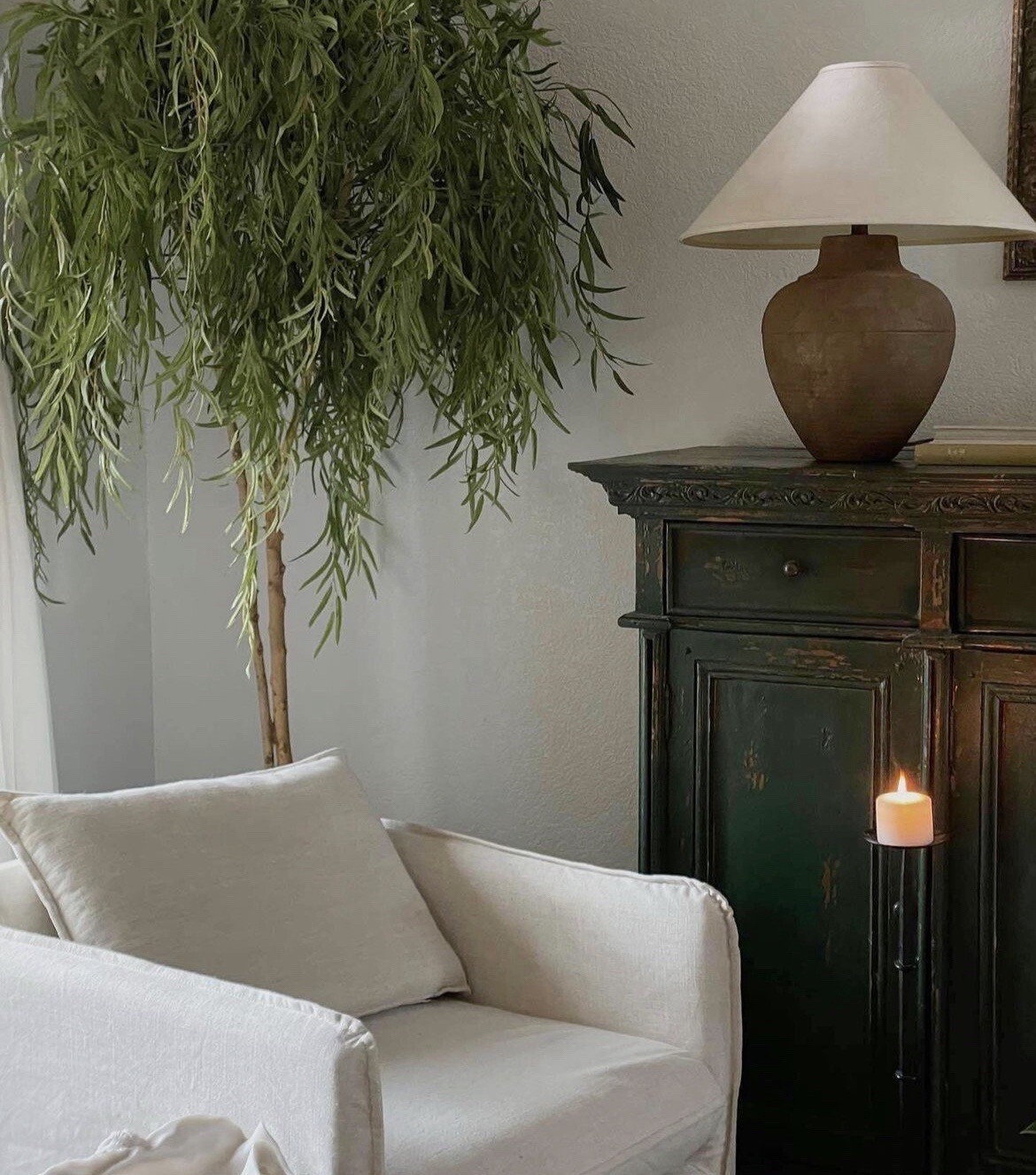 7’ Willow Artificial Tree (Real Touch) w/ Natural Trunk Home Decor. Retail $422