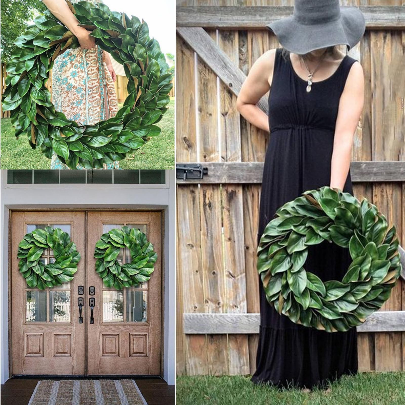 Bigger Artificial Magnolia Leaves Fake Green Wedding Decorations Wreaths