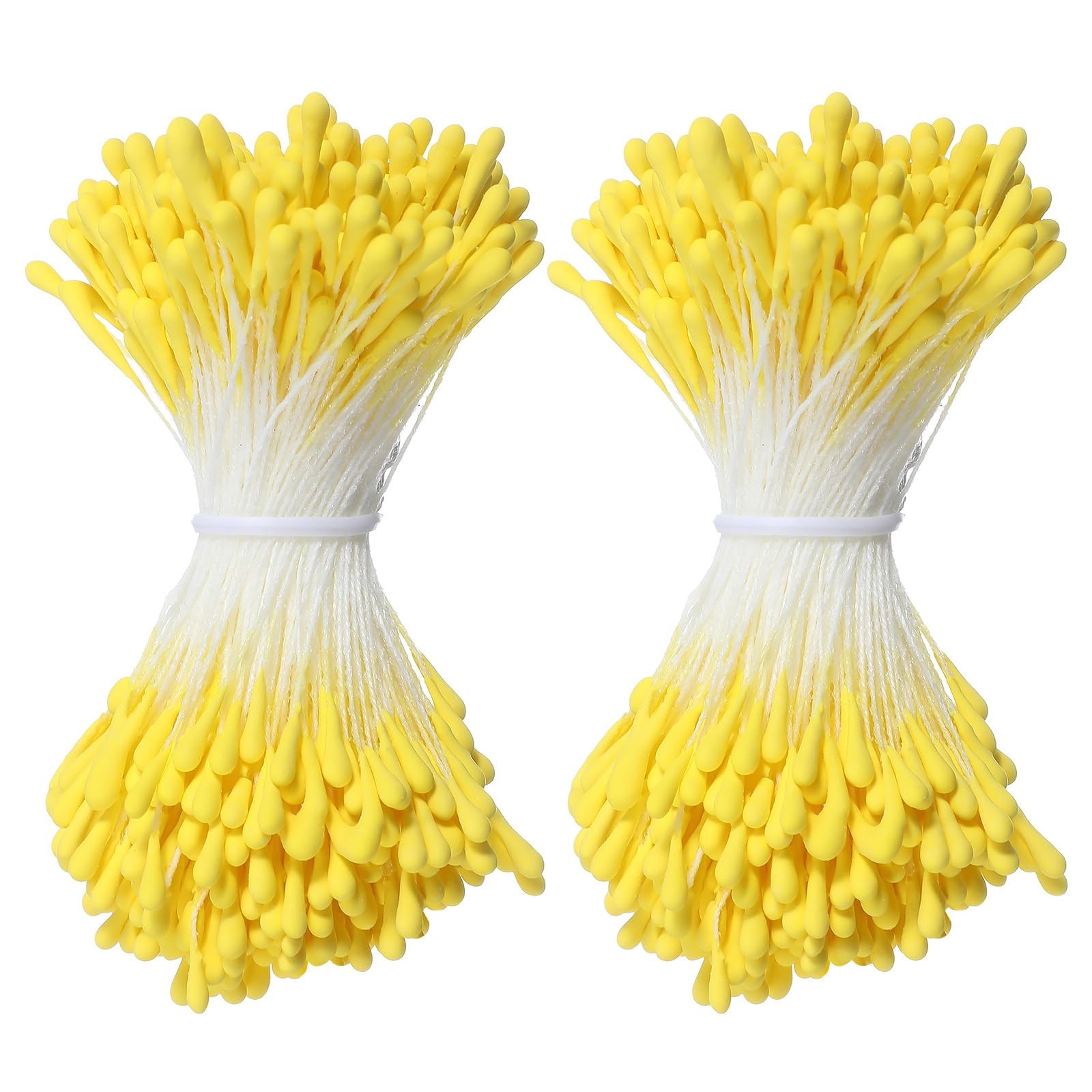 Double Heads Flower Stamen, 800PCS 2mm Yellow Pearl Flower Stamens Artificial…