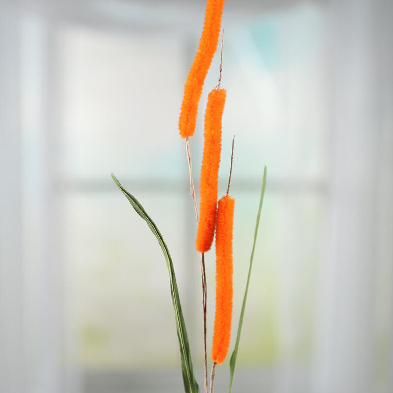 Bulk Package of 24 Orange Artificial 24″ Cattail Stems
