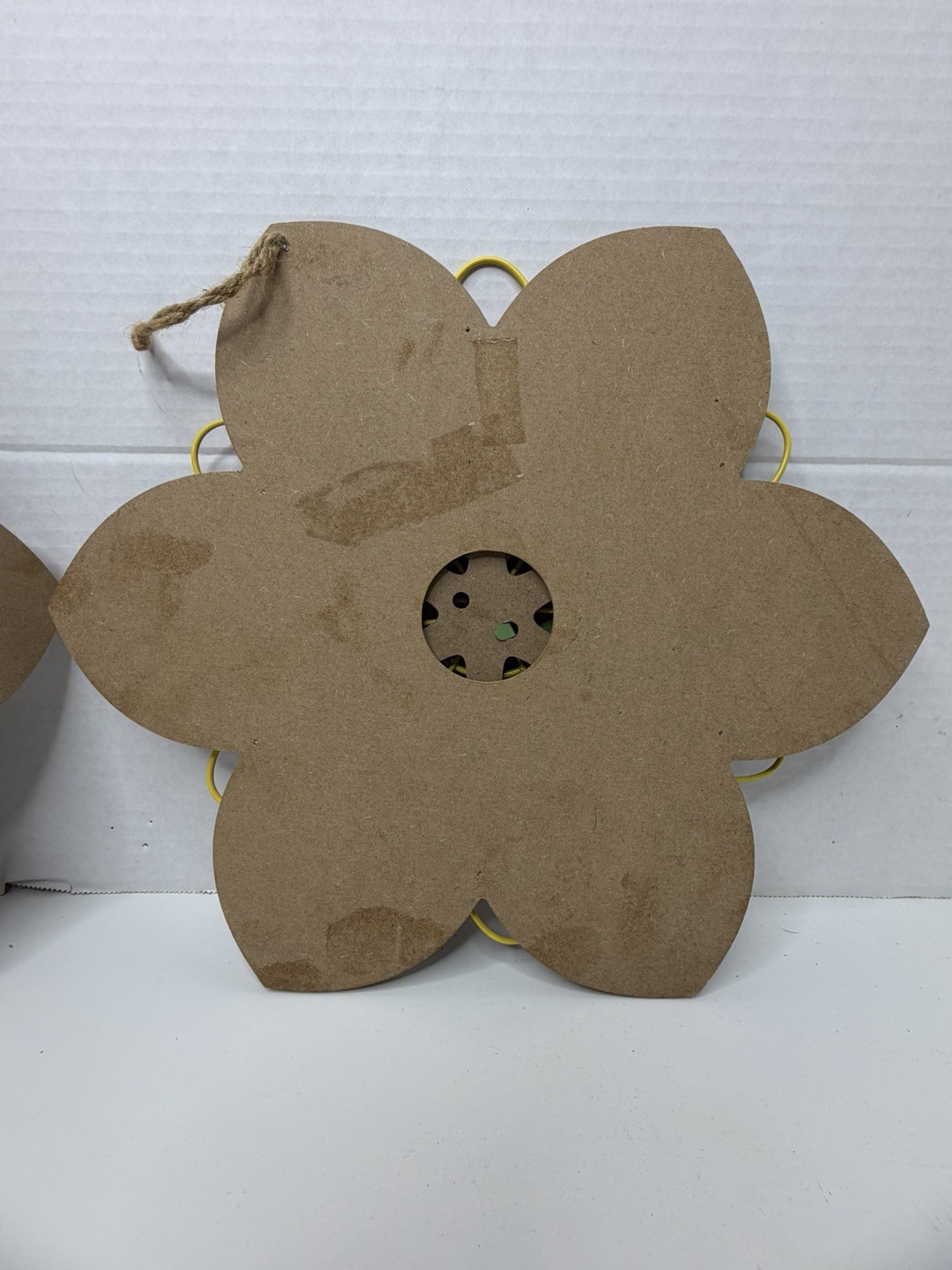 3 Wood Burlap & Metal 3D Flowers Decor Hanging 12” Wall Home Decor Wall Hanger