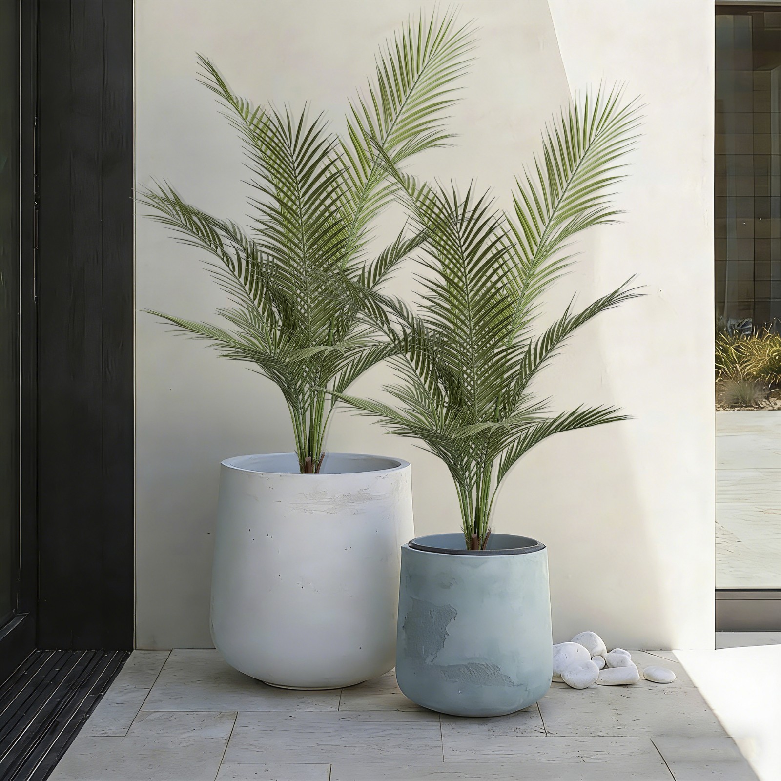 4ft Artificial Areca Palm Tree, 2 Pack Fake Tropical Plant, Potted Home Decor