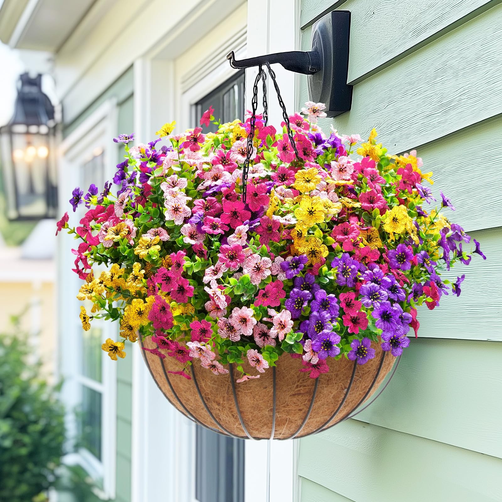 Elyum Artificial Flowers for Outdoors, 36 Bundles Mixed Colors Fake Outdoor F…