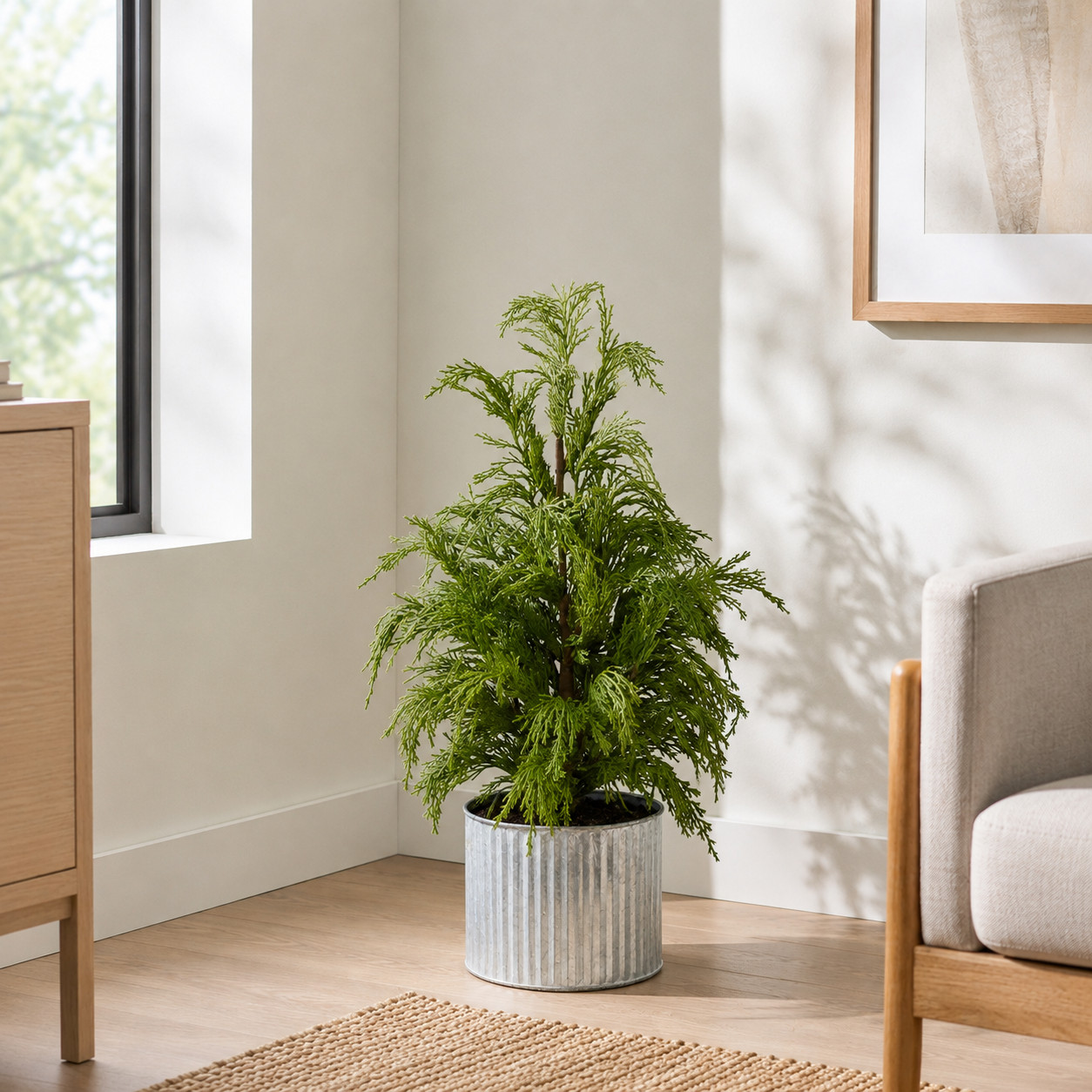 20″ Cedar Pine “Natural Look” Tree in Decorative Planter