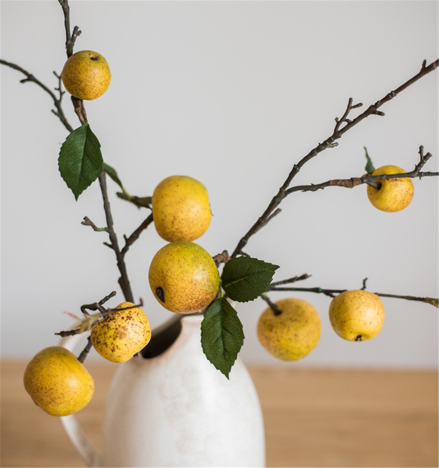 3pcs Artificial Pear Tree Branches Fake Pear Fruit Spur