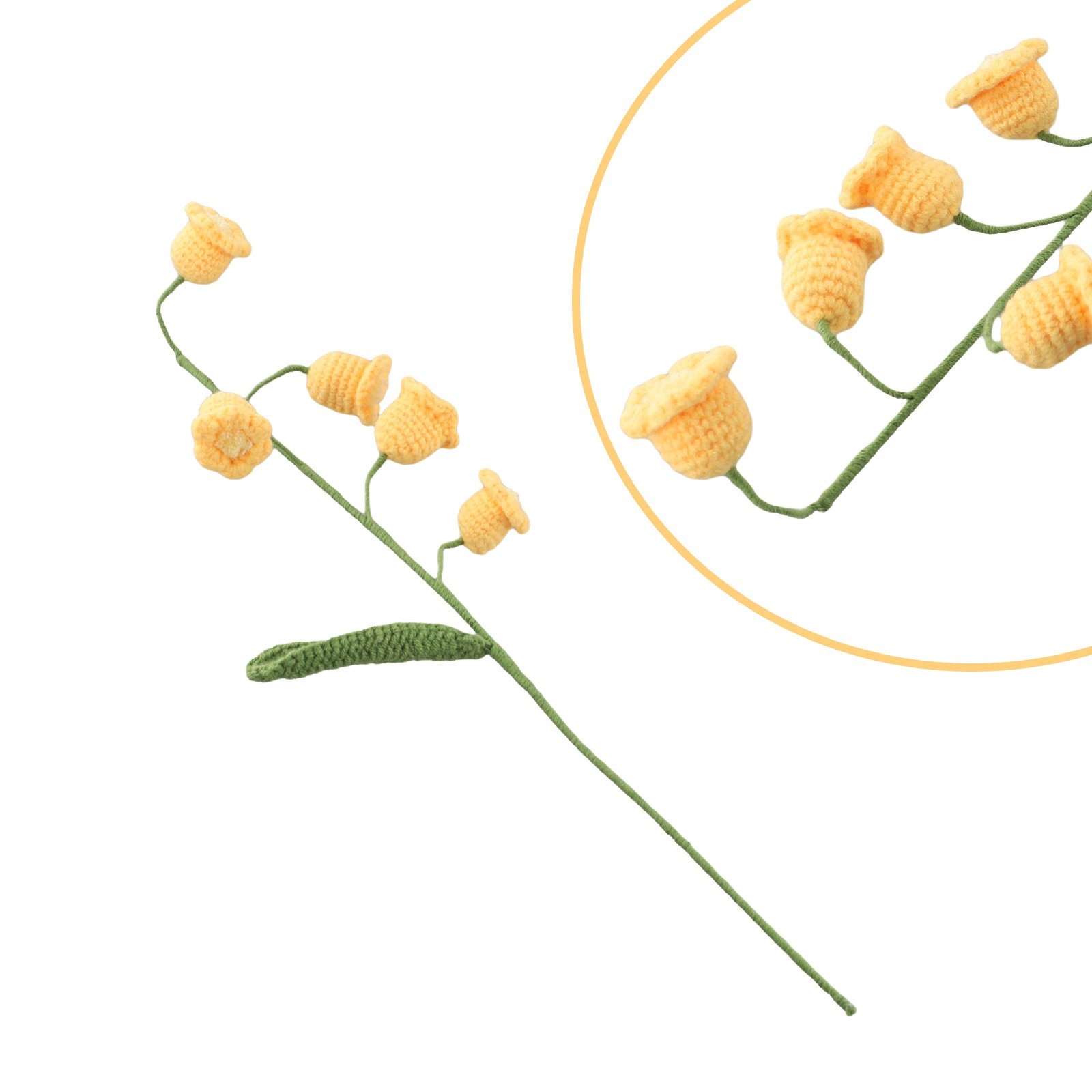 Contemporary home decor Handmade lily of the valley bouquet with wool