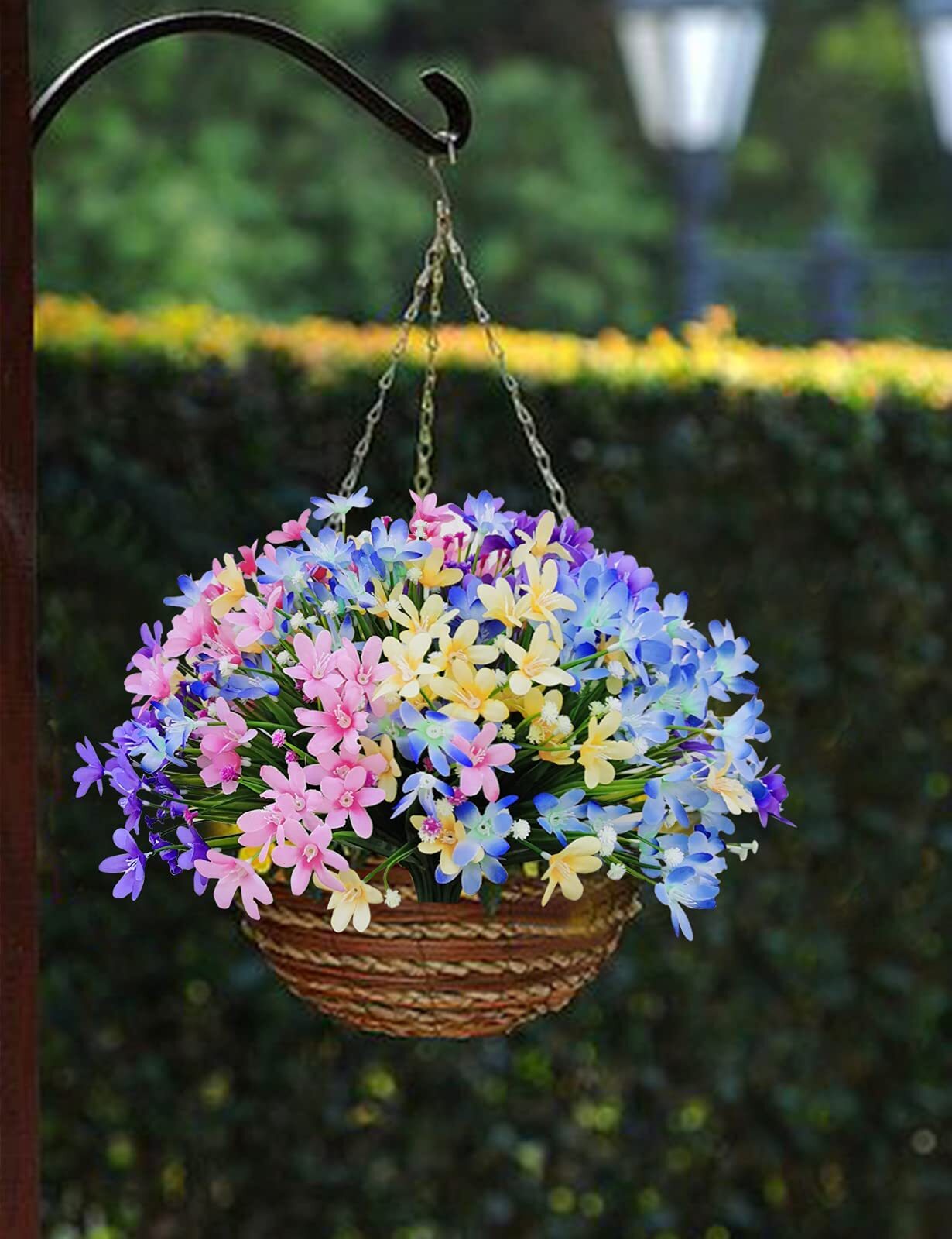 8 Bundles Artificial Flowers Fake Daffodils In/Outdoor UV Resistant Garden Decor