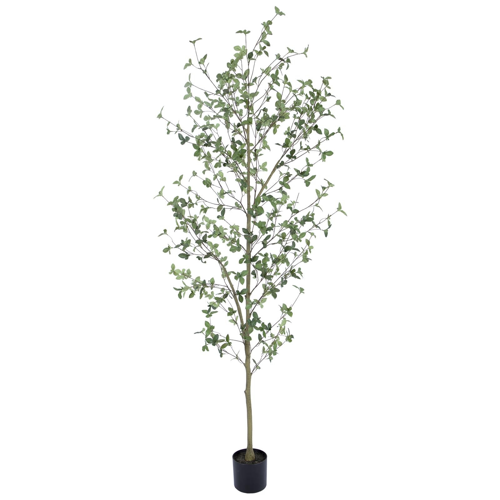 Bellacat 7ft Artificial Quince Leaf Tree Realistic Trunks, 84in Faux Quince