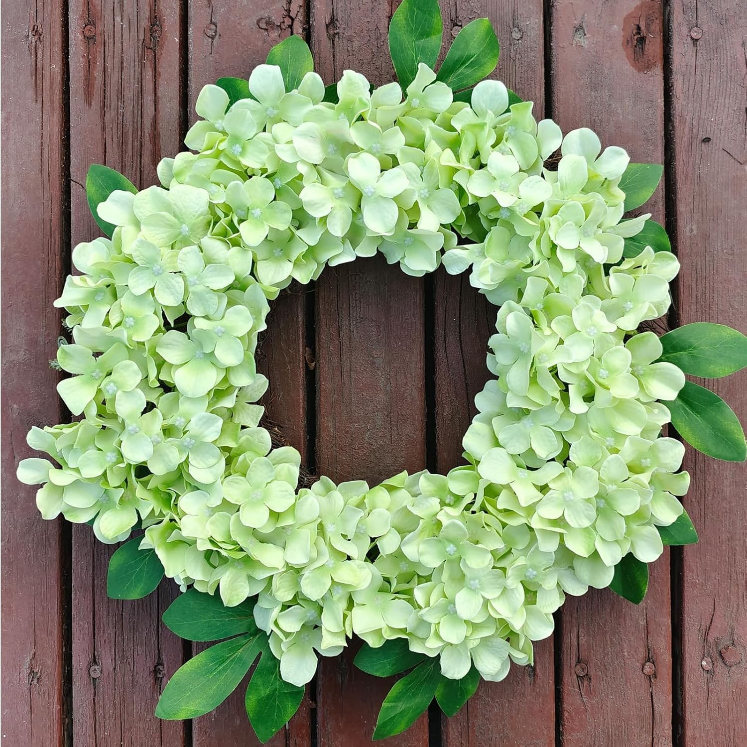 20 Pcs Green Artificial Hydrangea Flowers Bulk Silk Fake Bloom Wedding Decor