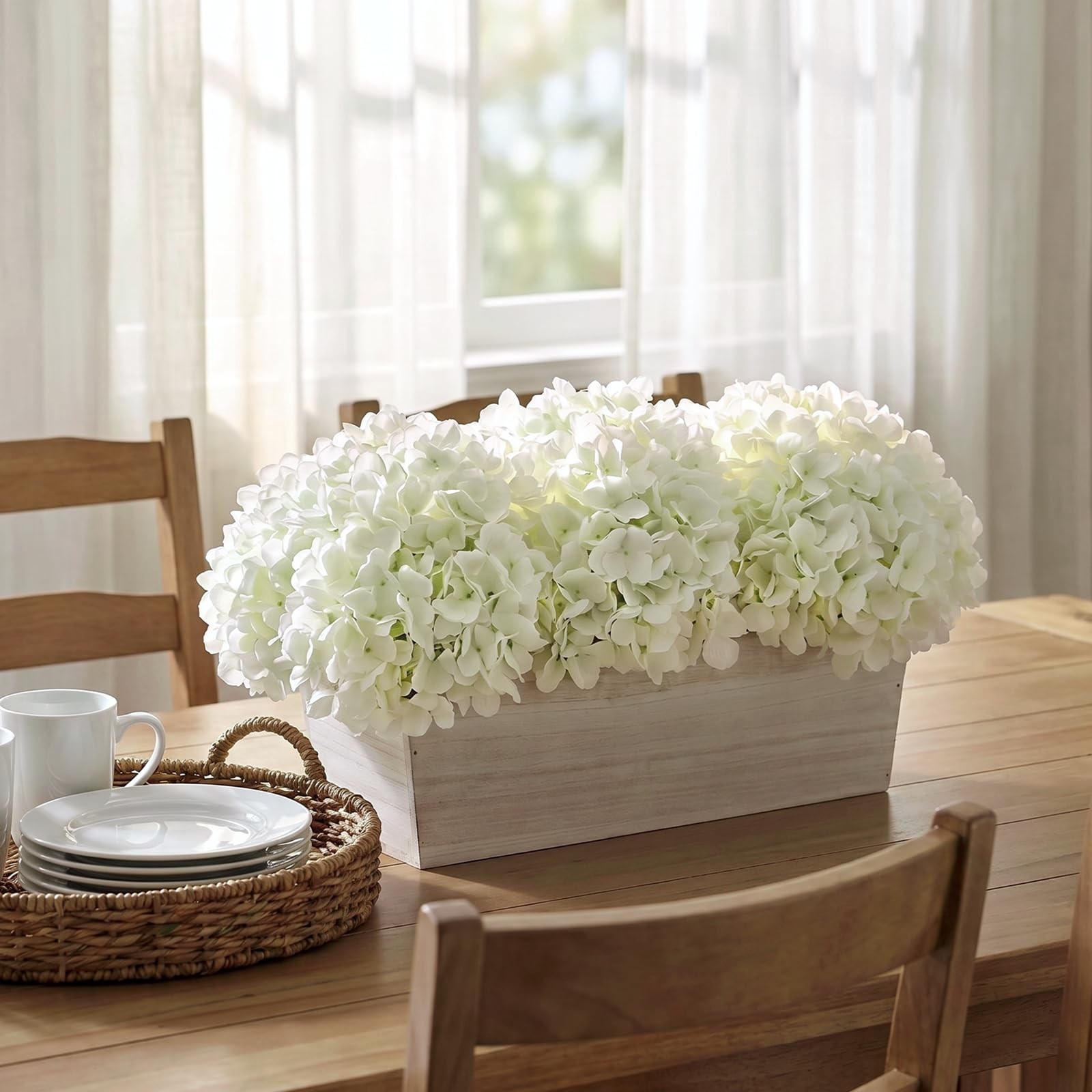 21″ Large Artificial Hydrangea Arrangement in Planter for Table Centerpiece, …