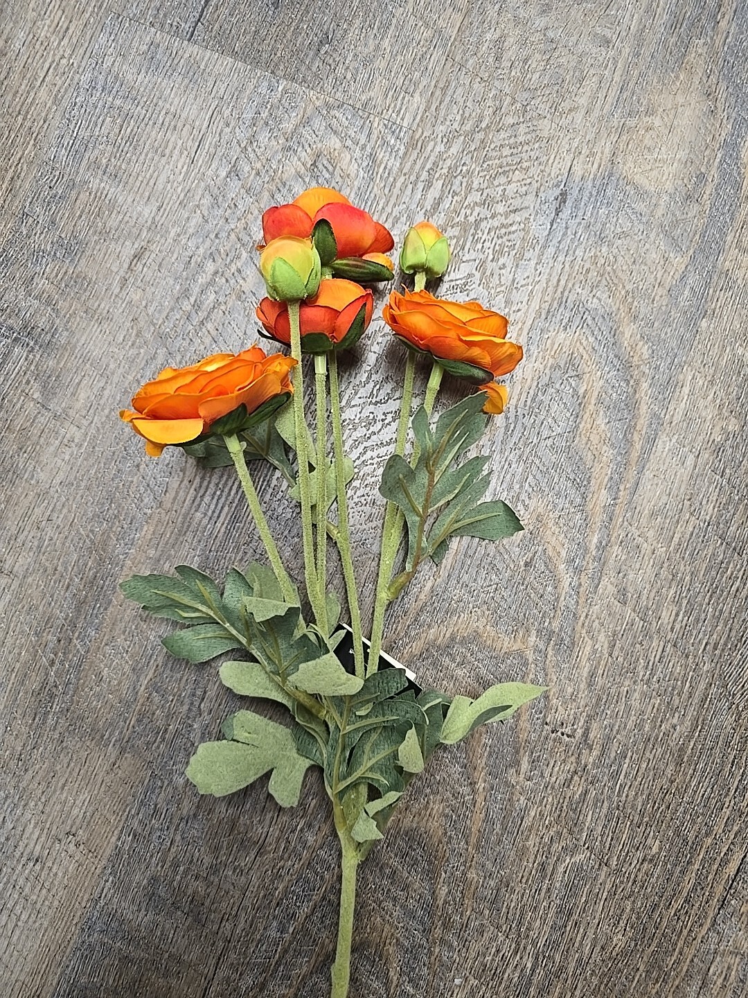 26 INCH ORANGE RANUNCULUS SPRAY STEM WEDDING FLORAL BOUQUET