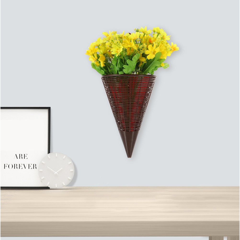 Hanging Basket Faux Flowers Wall Decor Artificial Door Fake Baskets
