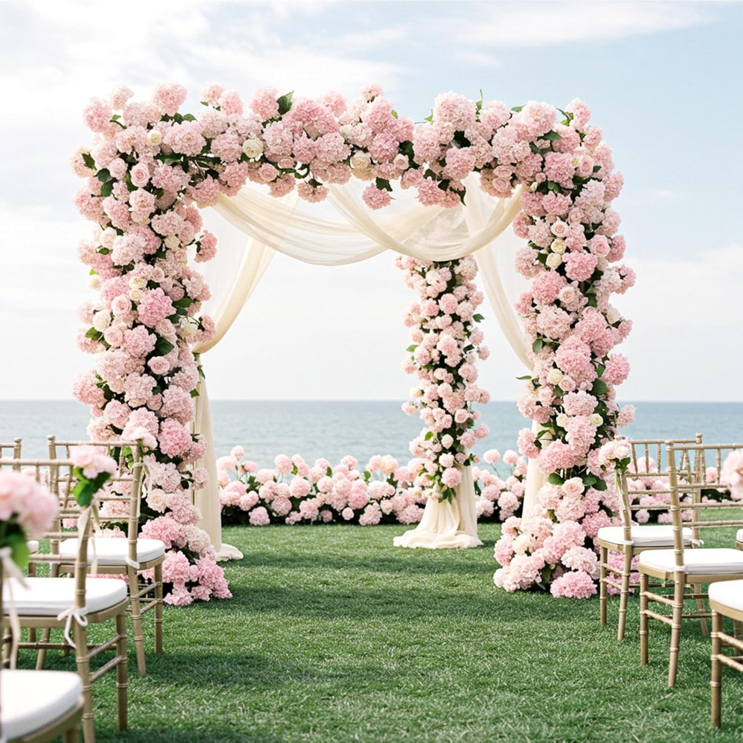 404PCS Pink Hydrangea Silk Flowers for Wedding, Home, Party Decor