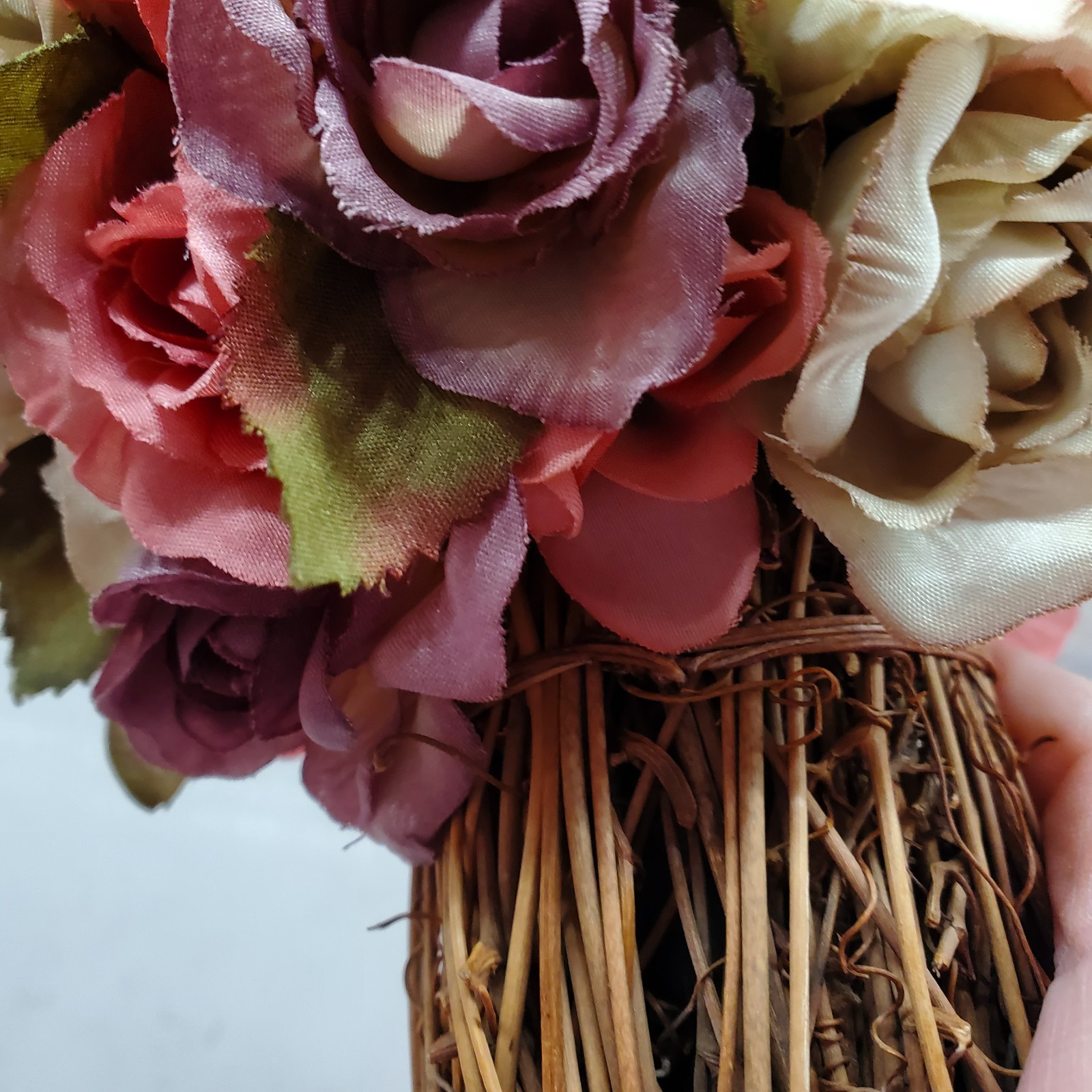 Rose Topiary Willow Base Table Tap Display Wedding Bouquet Vase Insert VINTAGE