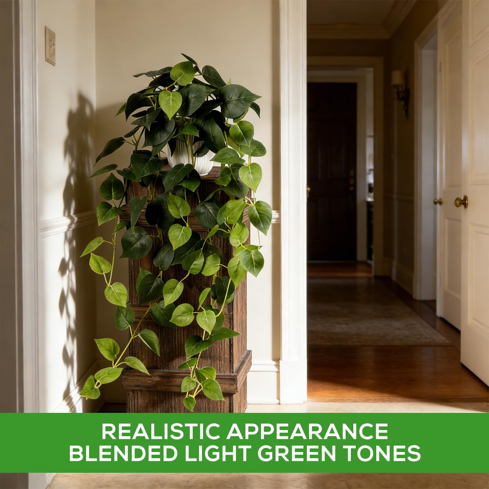 Artificial Indoor Faux Silk Hanging Pothos Fake Plants For Home Decoration