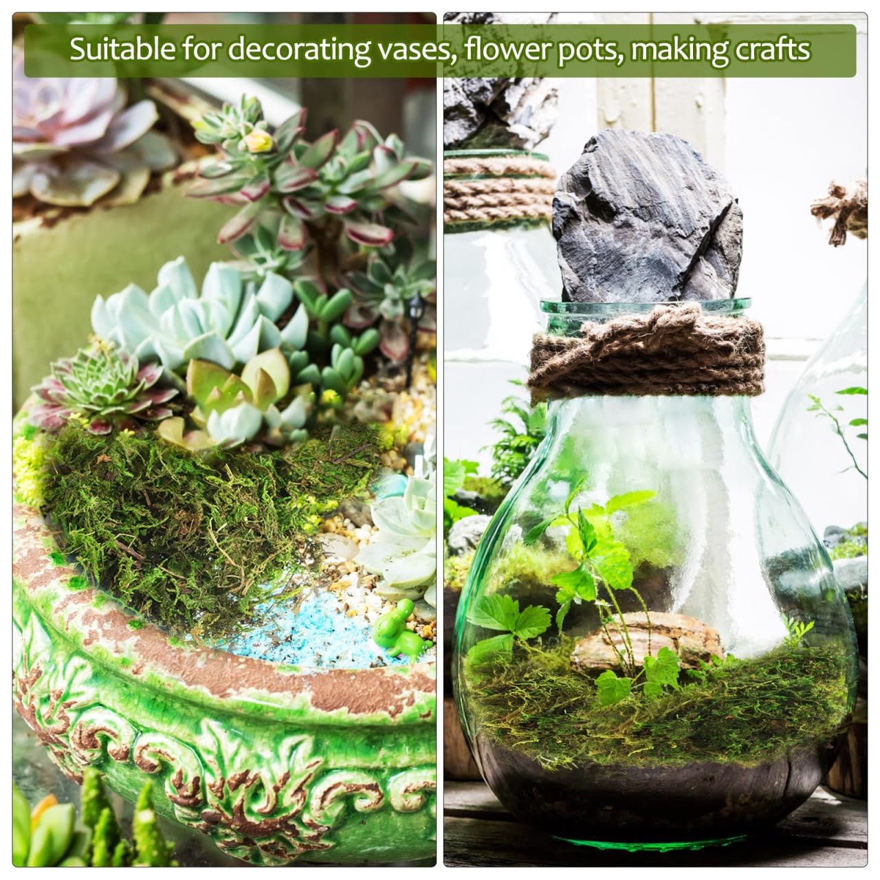 Artificial Fake Moss Green Decorative Faux Moss for Plants Indoor Crafts Home…