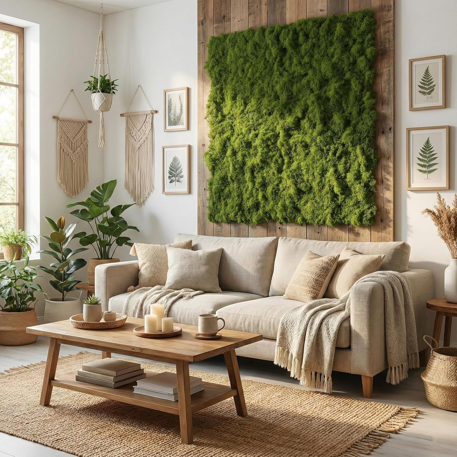 Fake Moss Mat Artificial Moss Roll – 39″ X 39″ Cloud Soft Feel Moss Table