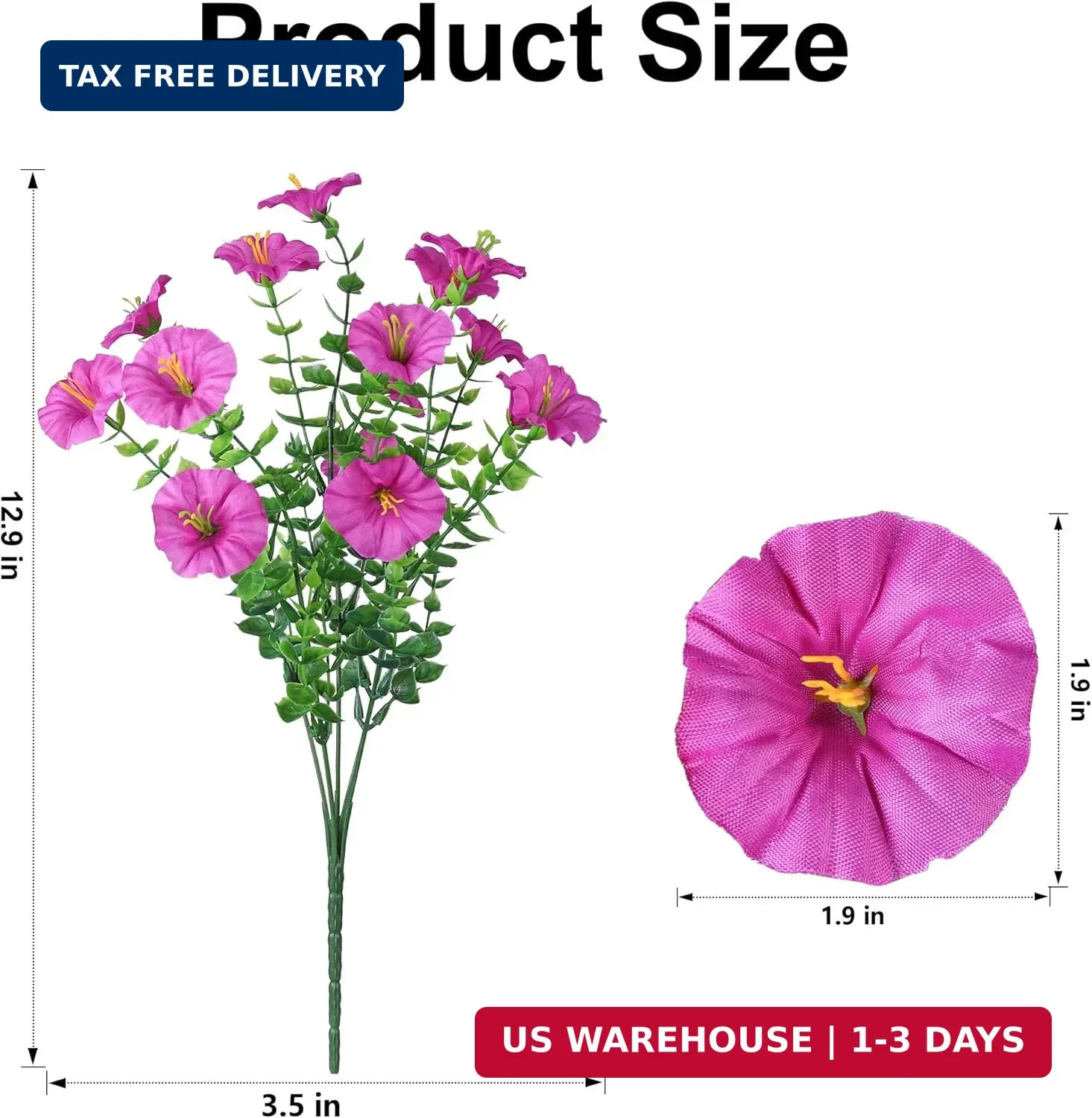 Ivydale 24 Bundles Artificial Flowers for Outdoors Spring Plants Outdoor Decor,