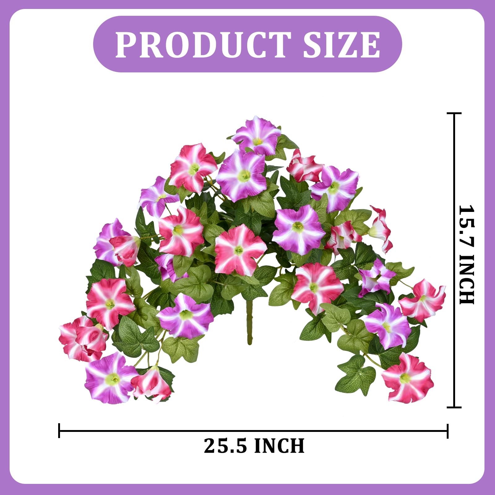 Artificial Flowers for Outdoors, 2Pcs Artificial Petunias UV Resistant Realis…