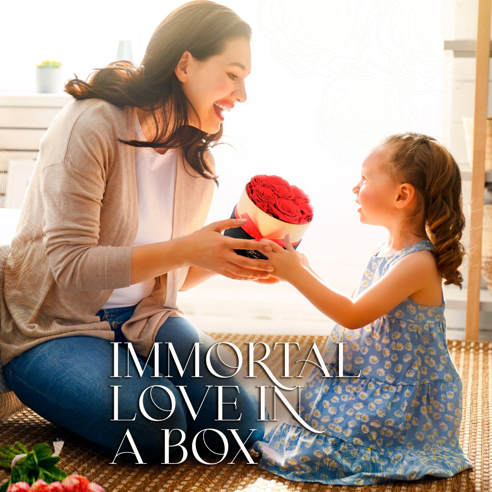 Glamour Boutique Forever Flower Gift Box: 7 Real Preserved Roses in A Box